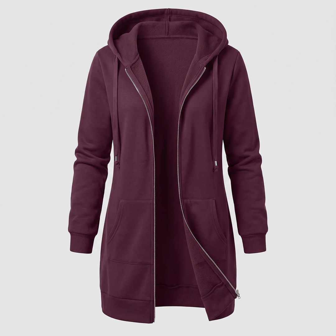 ROSAMUND MYSIGA HOODIE-KAPA MED DRAGKEDJA