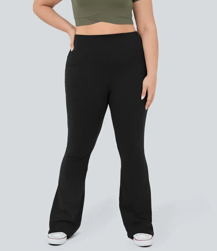 DayStretch högmidjad ficka utsvängd yoga plusstorlek leggings