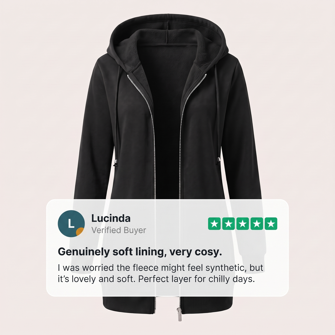 ROSAMUND MYSIGA HOODIE-KAPA MED DRAGKEDJA