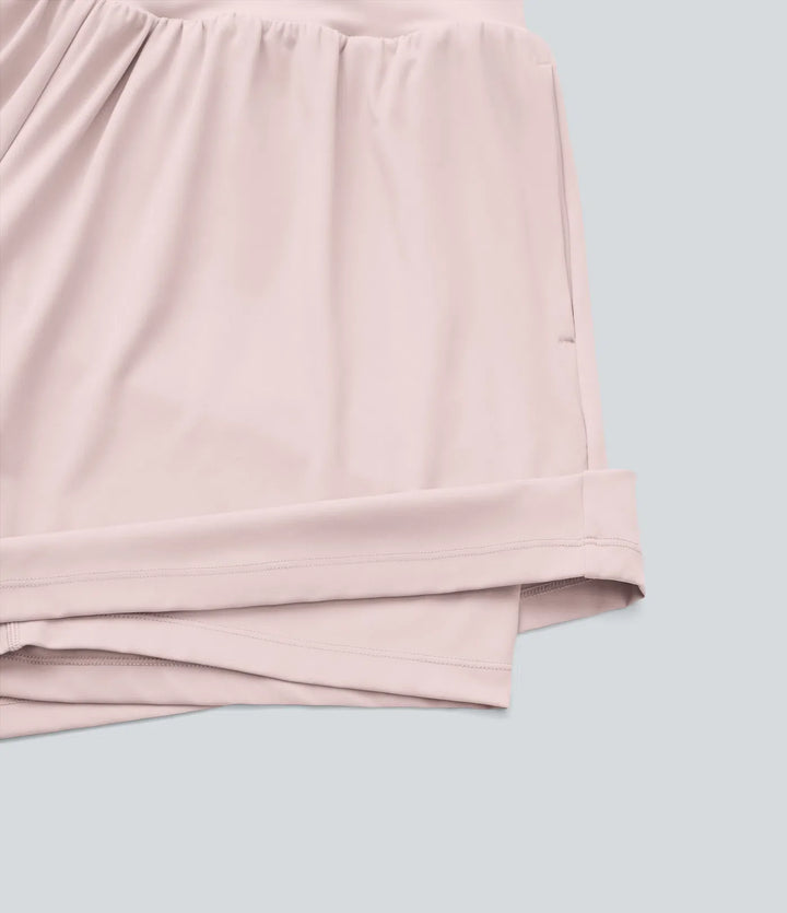 SoftlyZero luftig superhög midja 2-i-1 InstantCool yoga plusstorlek shorts 7" med fickor