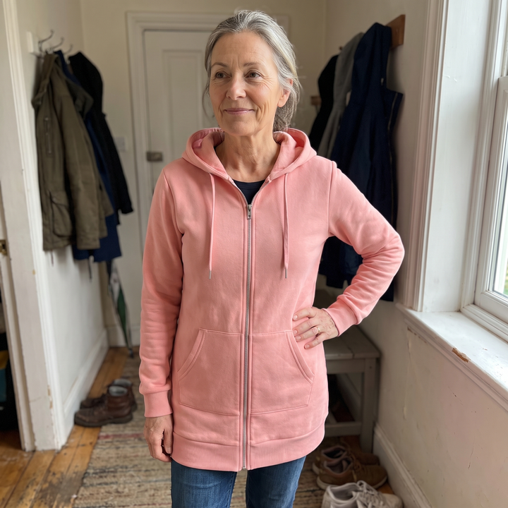 ROSAMUND MYSIGA HOODIE-KAPA MED DRAGKEDJA