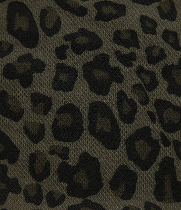 Med medelhög midja vida ben baggy leopardmönstrad vardagsbyxor med fickor