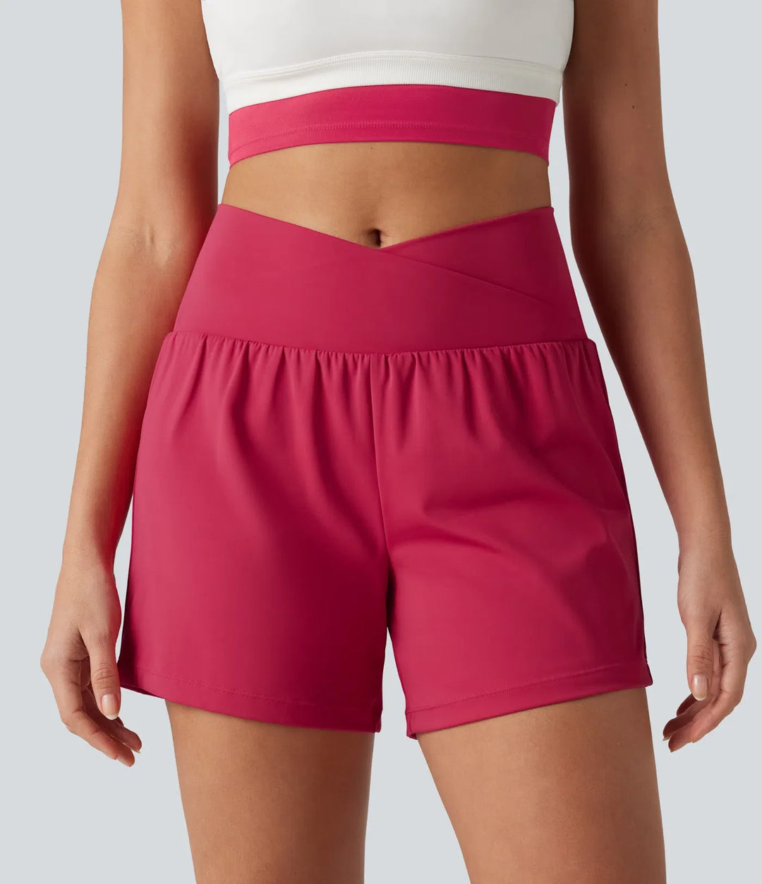 SoftlyZero luftig crossover högmidjad 2-i-1 InstantCool yoga shorts 5&