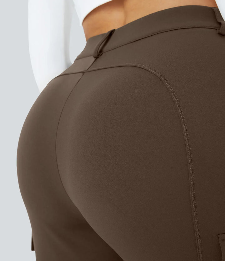 DayStretch högmidjad dragkedja fickor enfärgad skinny cargo byxor
