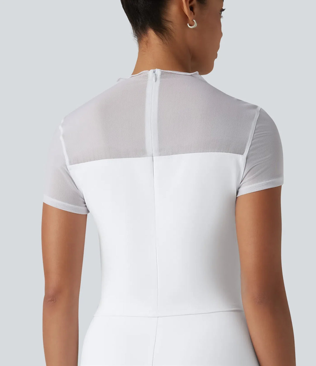 DayStretch rund hals kortärmad kontrastmesh jumpsuit-Easy Peezy Edition