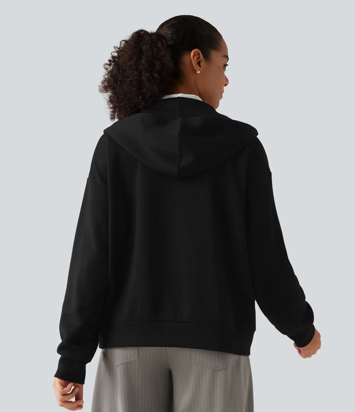 Med huva nedhasad axel långärmad arbete sweatshirt