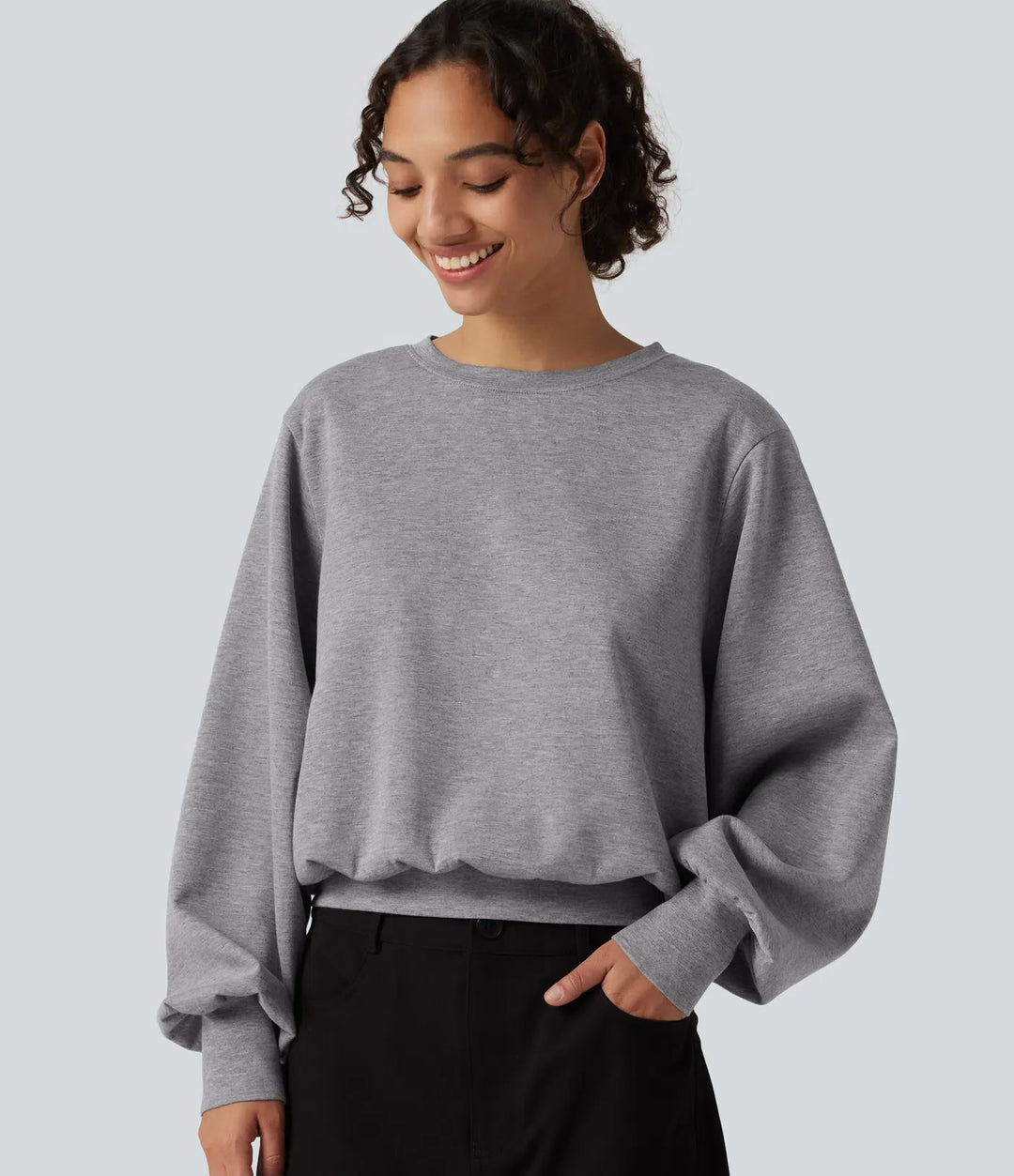 Rund hals bubbla långärmad vardaglig sweatshirt