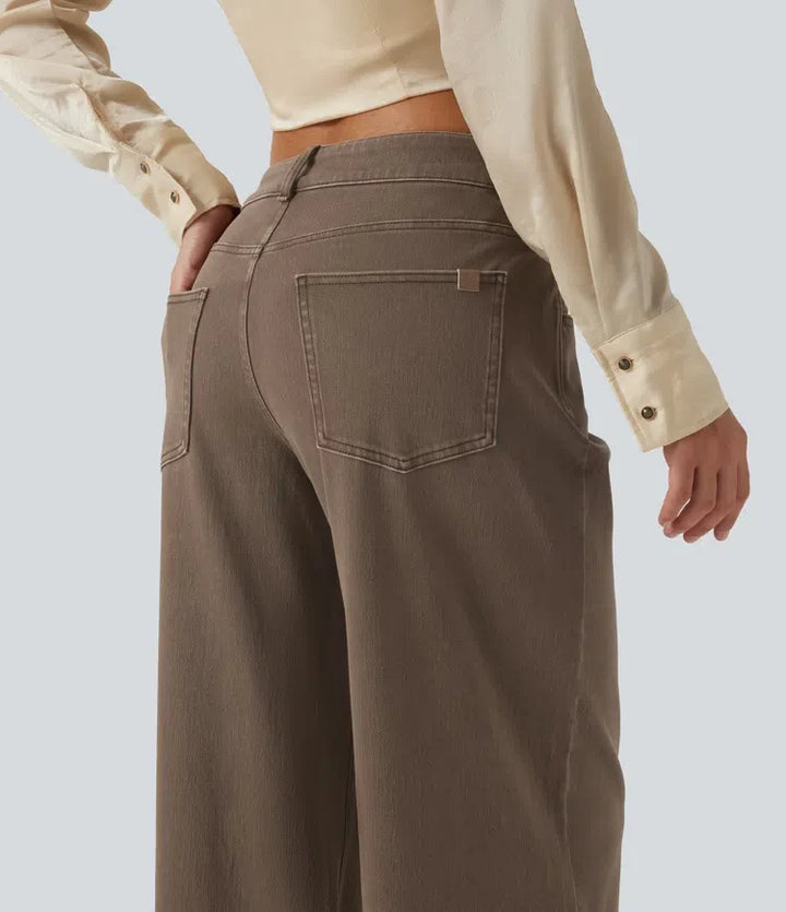 Halara Flex med låg midja vida ben vardagsjeans med fickor