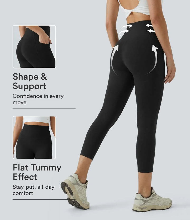 Lyckera UltraSculpt högmidjad magkontroll ficka formande träning capri leggings