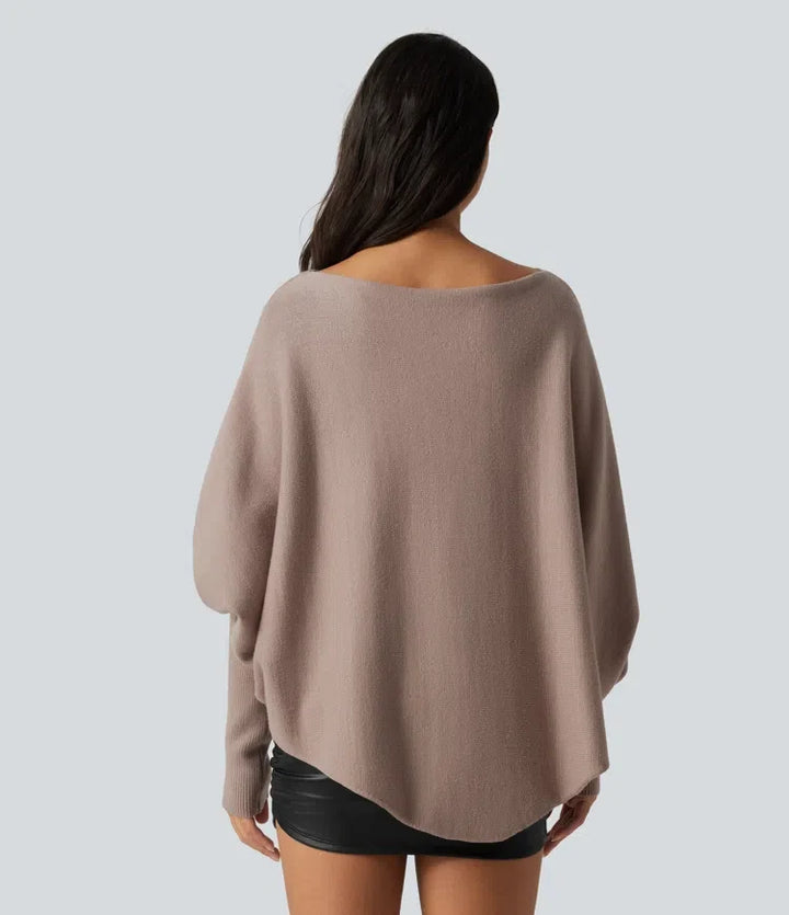 Lång fladdermusärm asymmetrisk fåll vardaglig tröja