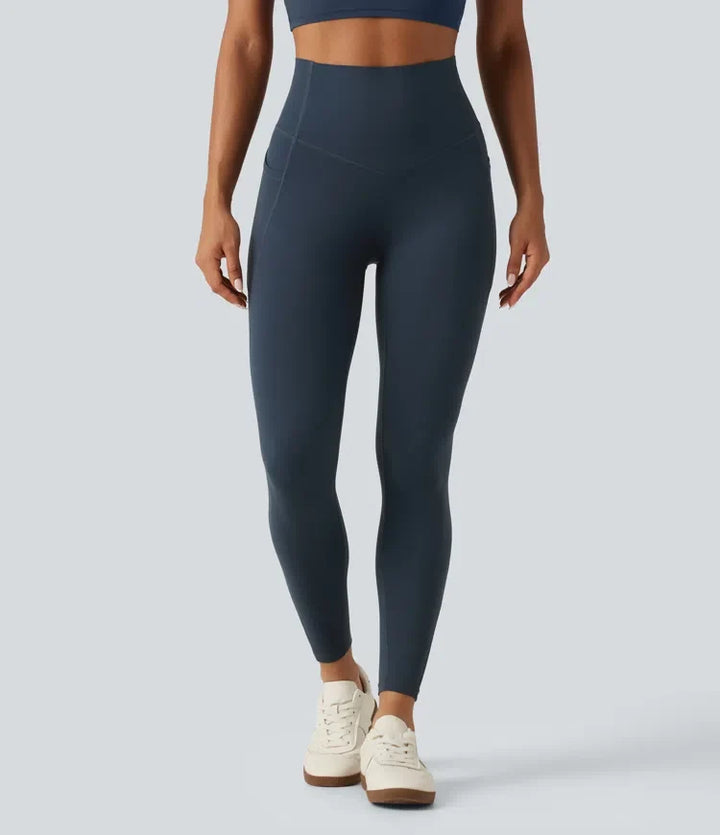 Lyckera UltraSculpt kurvig högmidjad magkontroll formande yogaleggings med fickor