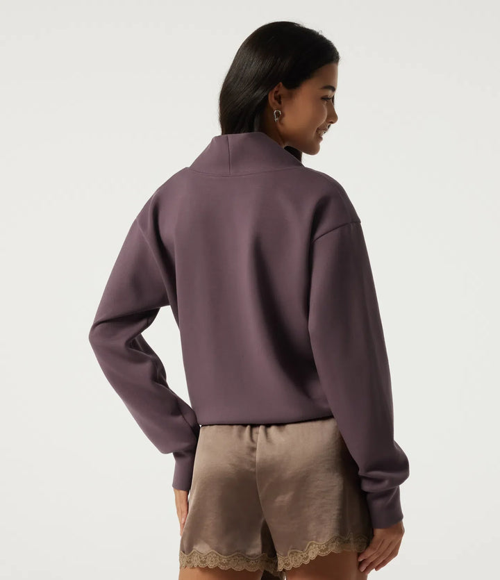 Omlott sjalkrage långärmad vardaglig sweatshirt