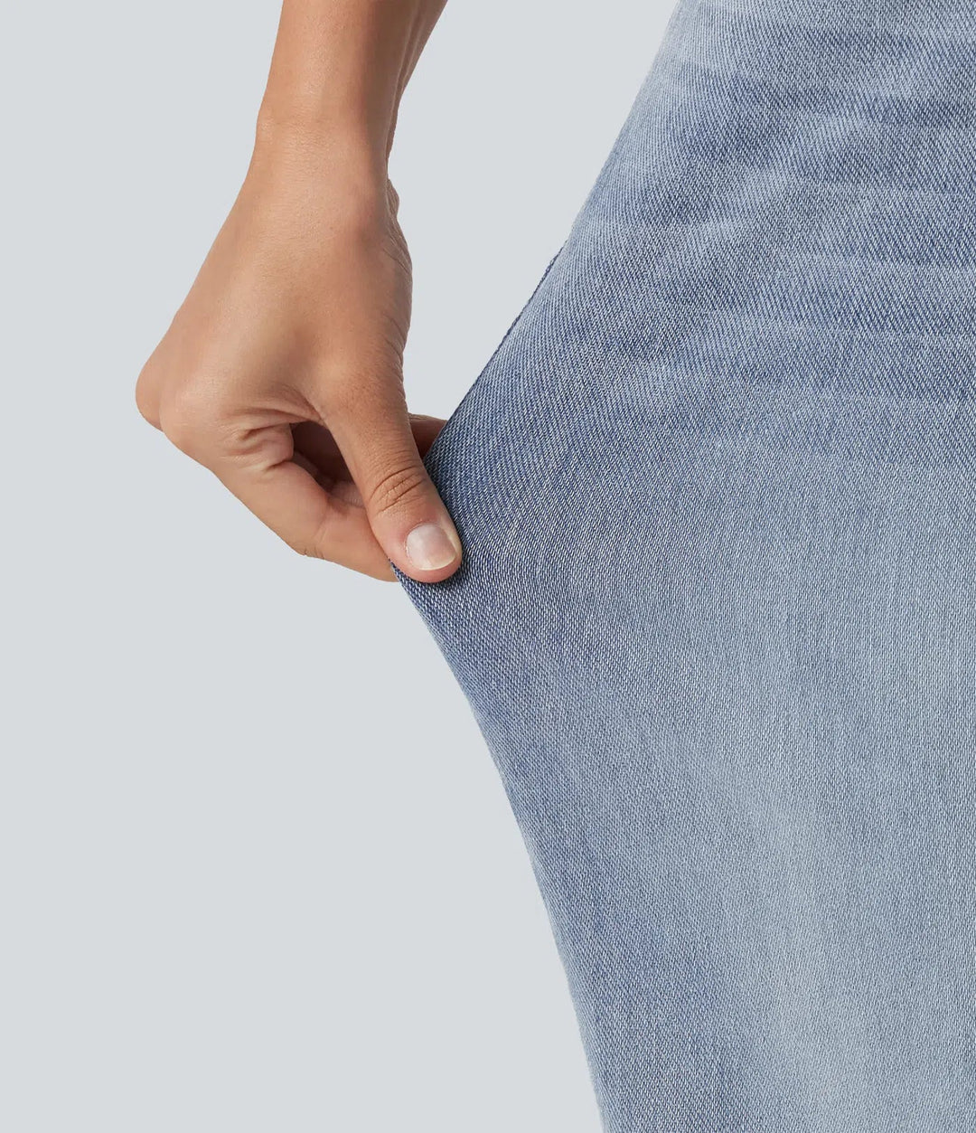 Halara Flex asymmetrisk med medelhög midja raka ben vardagsjeans med fickor