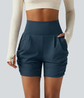 SoftlyZero Airy med hög midja rynklad InstantCool yogashorts 5'' med fickor