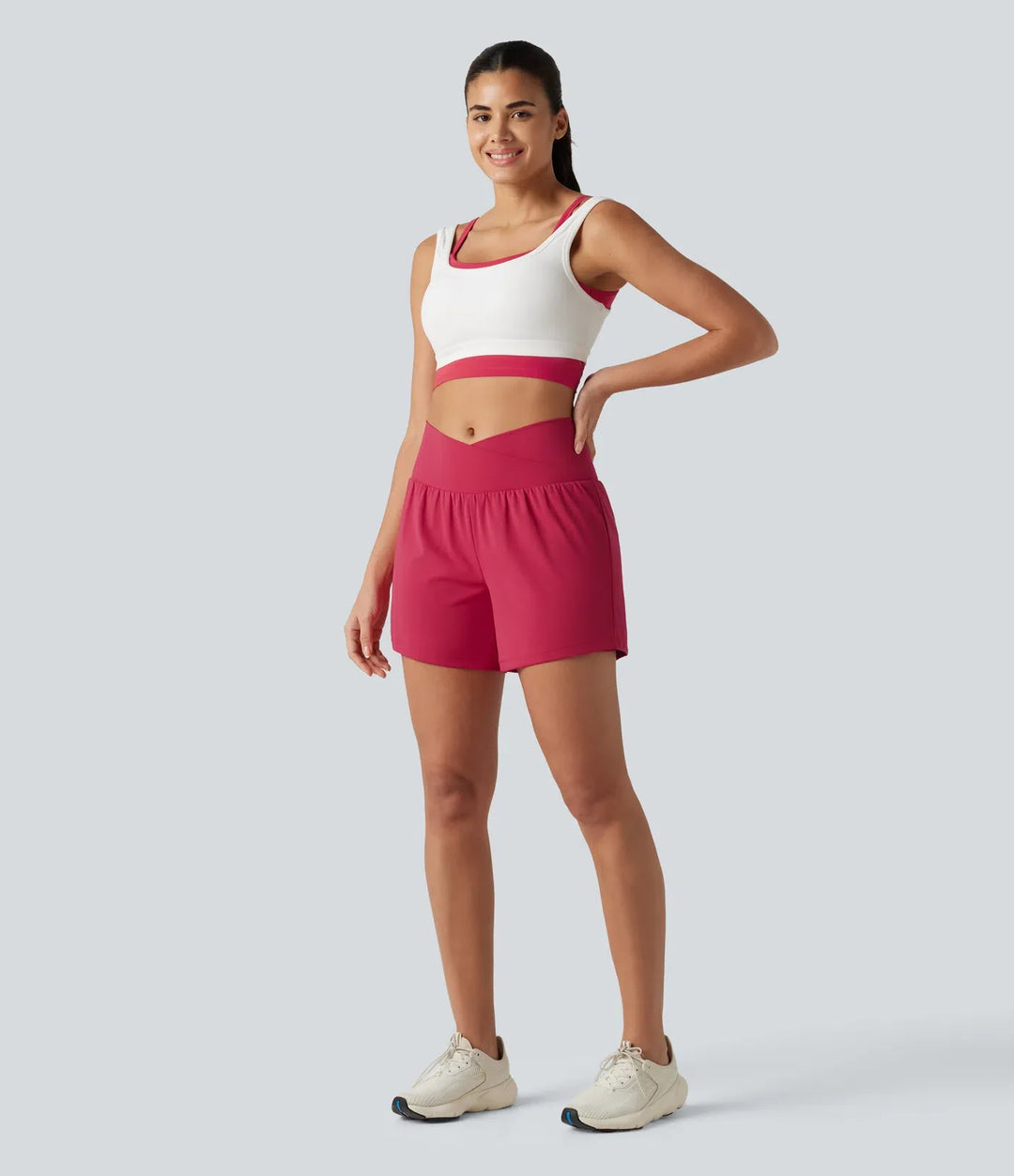 SoftlyZero luftig crossover högmidjad 2-i-1 InstantCool yoga shorts 5&