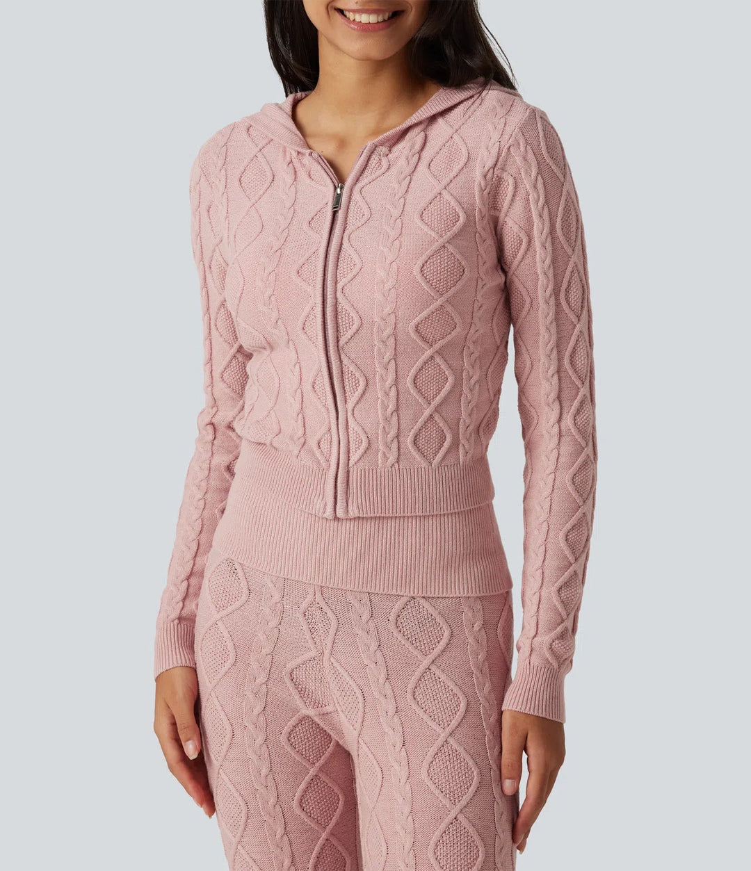 Med huva långärmad lounge cardigan