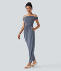 Bara axlar rygg dragkedja vardaglig jumpsuit med fickor-Easy Peezy