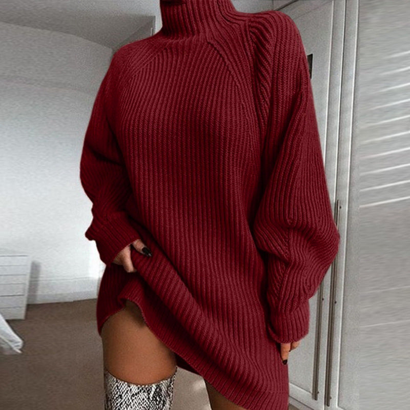 Oversize tröjklänning med polokrage