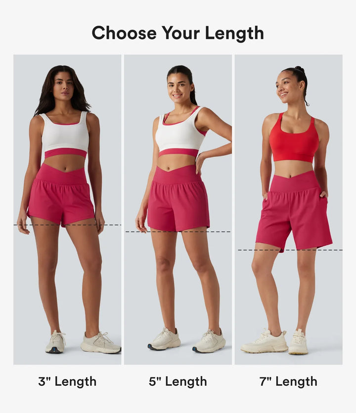 SoftlyZero luftig crossover högmidjad 2-i-1 InstantCool yoga shorts 3&