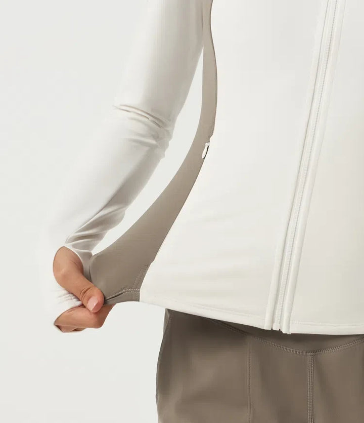 Lyckera UltraSculpt långärmad färgblock yoga aktiv jacka med fickor