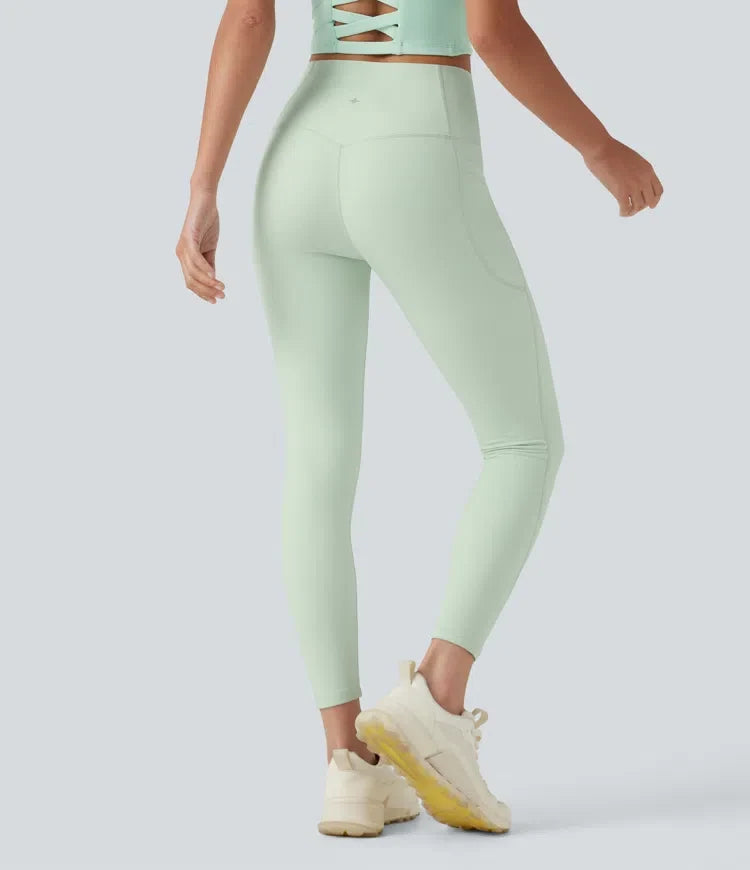 Halara UltraSculpt med hög midja och magkontroll formande träningsleggings med fickor