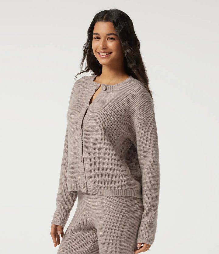 Rund hals långärmad lounge cardigan