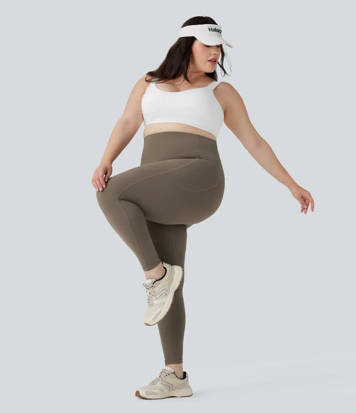 Plusstorlek Halara UltraSculpt med hög midja rumplyftande magkontroll formande träningsleggings med fickor