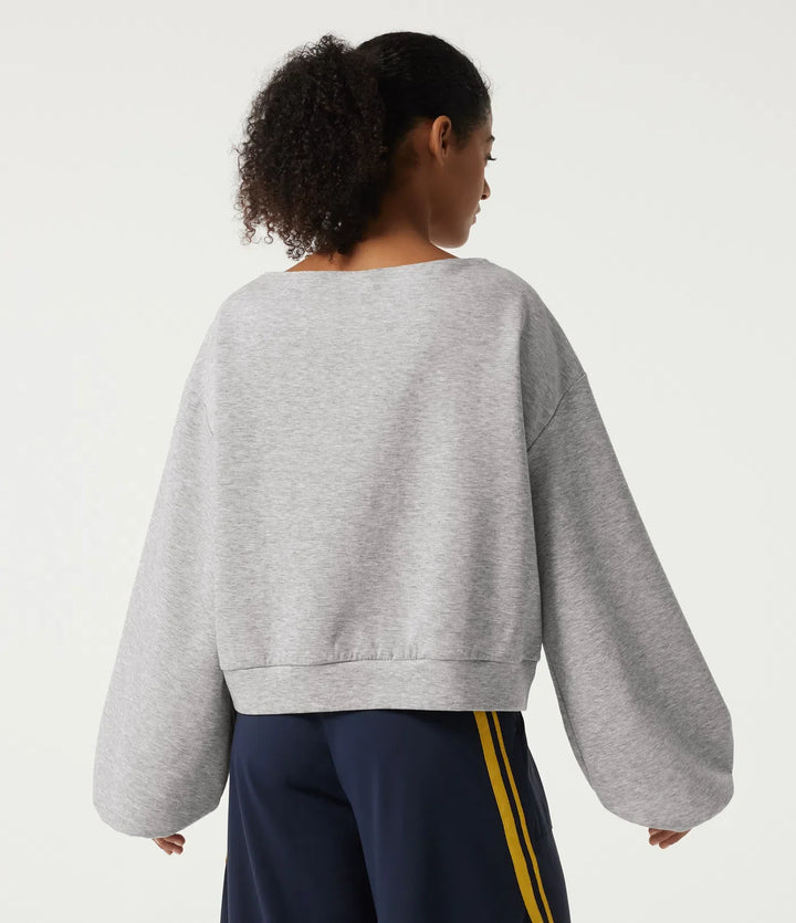 Båtringad långärmad pullover vardaglig sweatshirt