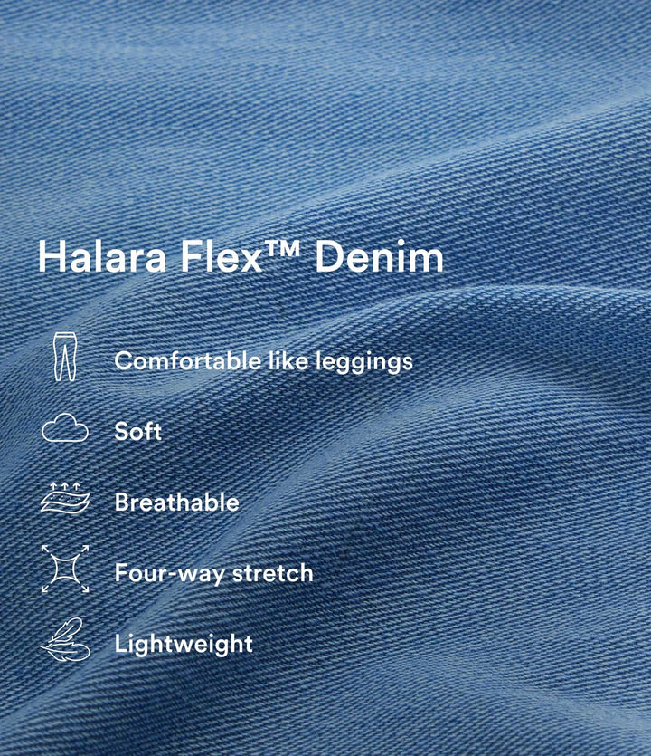 Lyckera Flex högmidjad fickor baggy vida ben tvättad vardaglig plusstorlek jeans