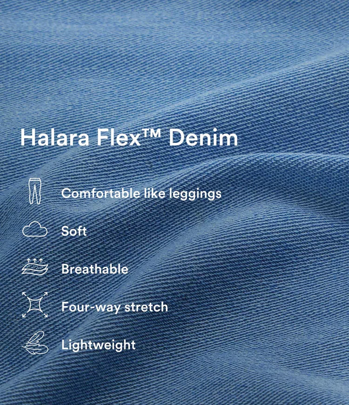 Lyckera Flex högmidjad fickor baggy vida ben tvättad vardaglig plusstorlek jeans