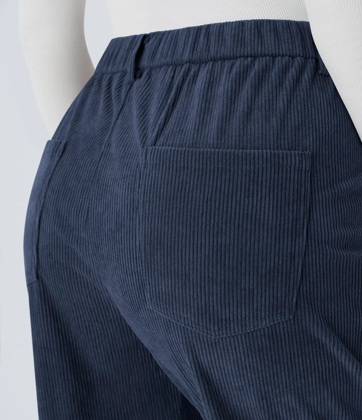 Medelhög midja dragkedja fickor manchester vardaglig joggers