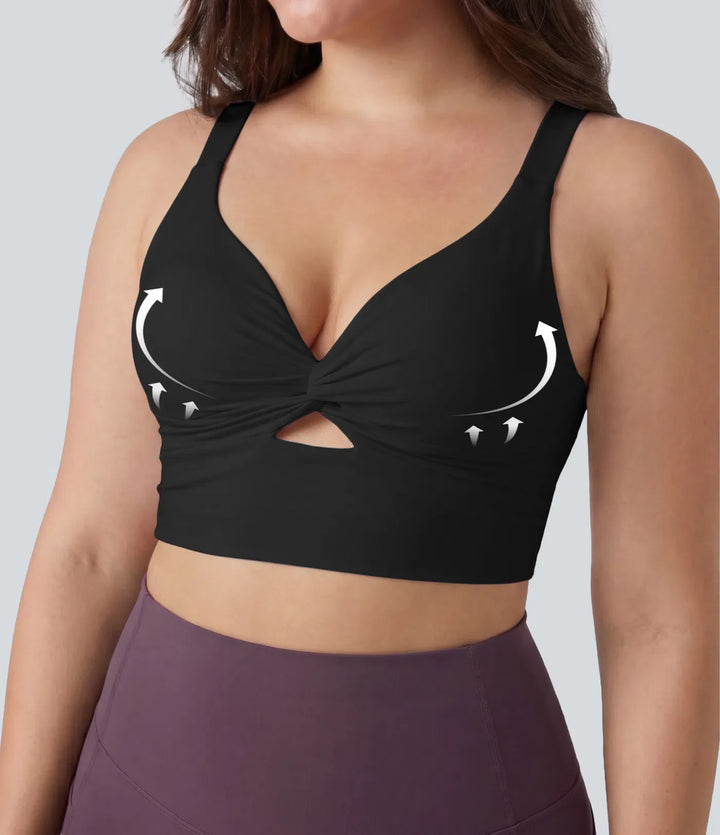 Plusstorlek Lyckera UltraSculpt lätt stöd formpressade kupor push-upp yoga sport-BH