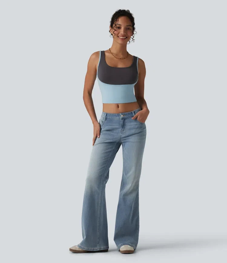 Lyckera Flex låg midja utsvängd vardagsjeans med fickor