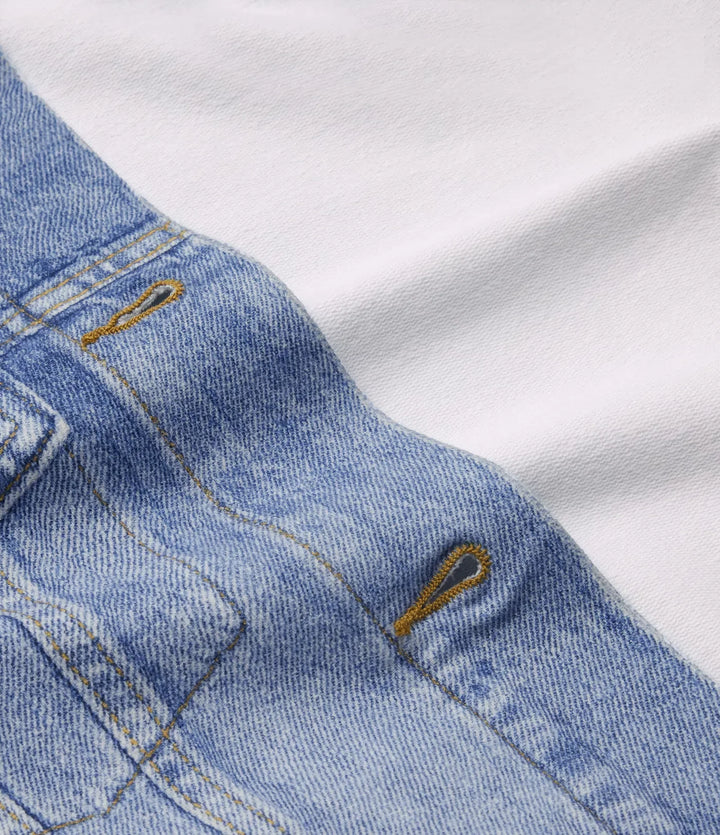 Med krage långärmad denim mönster frotté vardaglig jacka med fickor