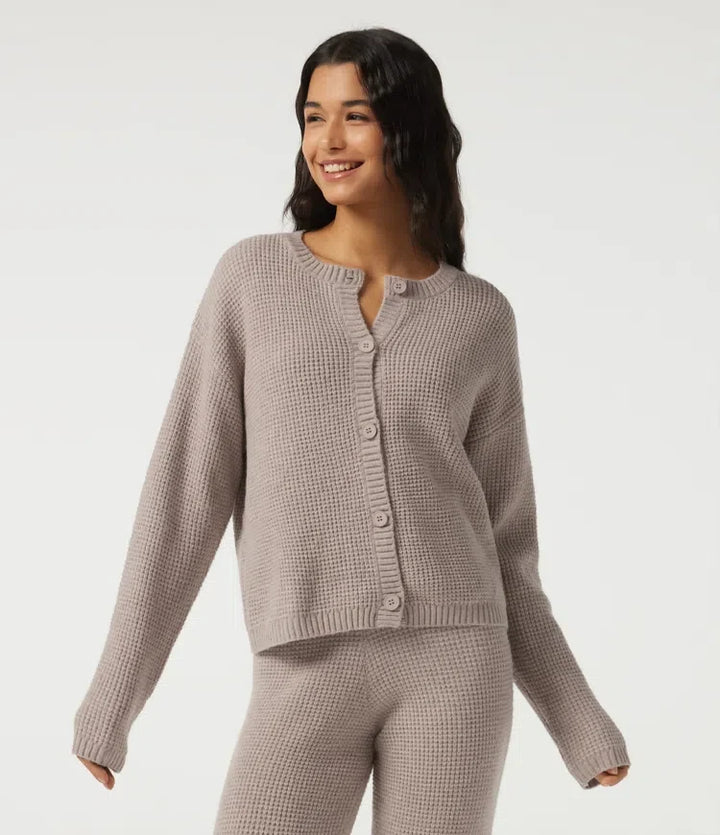 Rund hals långärmad lounge cardigan