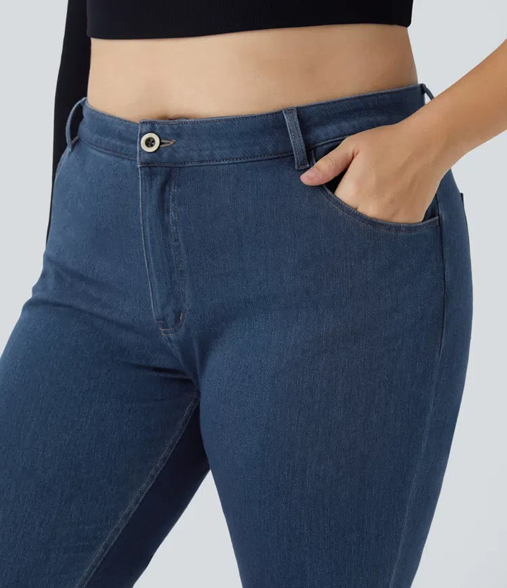 Halara Flex med medelhög midja fickor vardagsjeans i plusstorlek