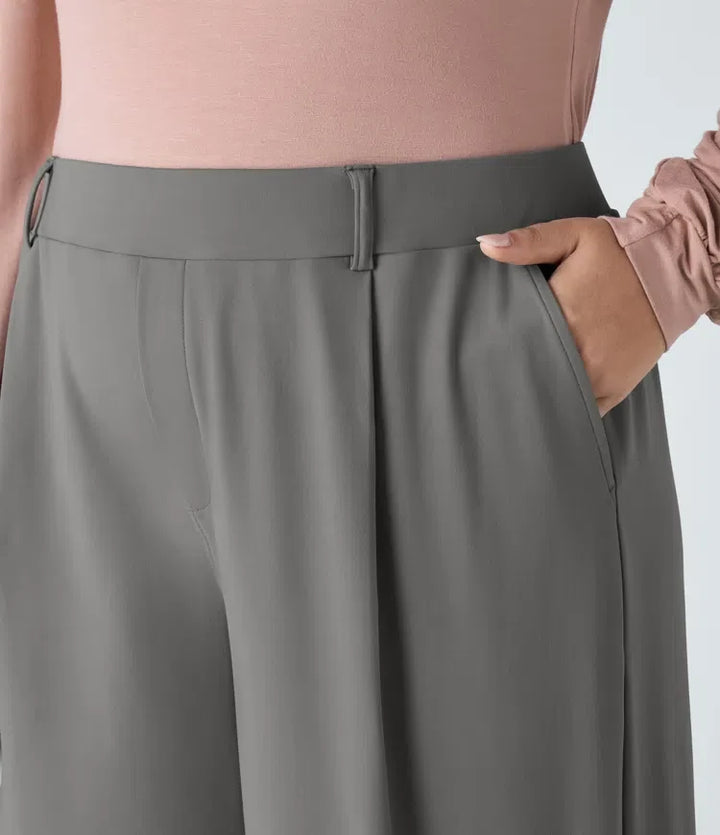 Lyckera Flex DayStretch högmidjad ficka raka ben arbete plusstorlek byxor