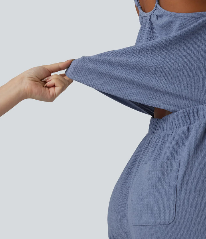 Vida ben vardaglig slip jumpsuit med fickor-Easy Peezy Edition