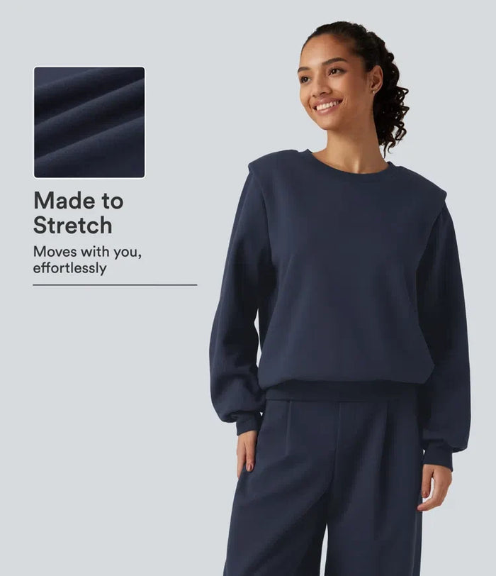 Rund hals långärmad vardaglig bomull sweatshirt