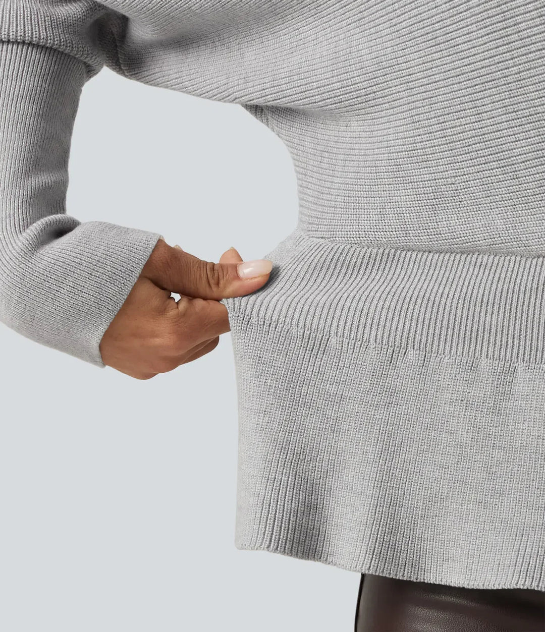 V-ringad lång fladdermusärm skuren-ut vardaglig tröja