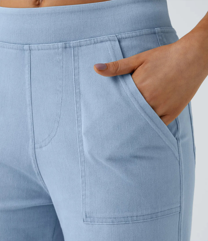 Halara Flex med medelhög midja fickor raka ben för vardag cargo jeans