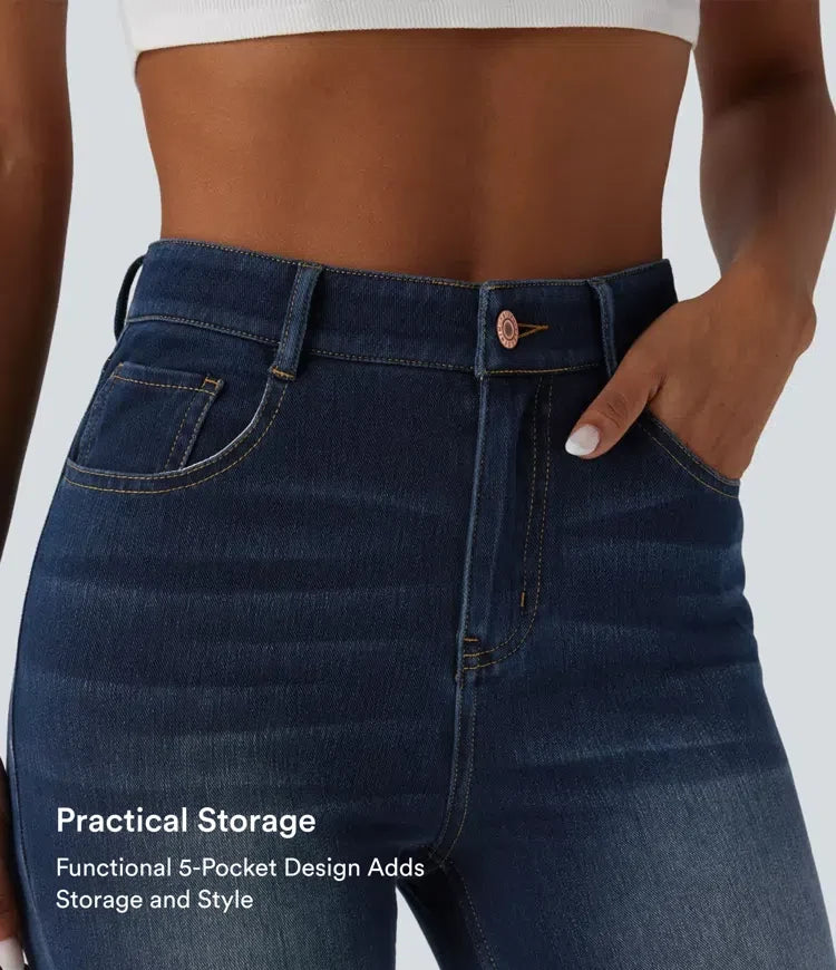 Halara Flex med hög midja för vardag smal jeans med fickor