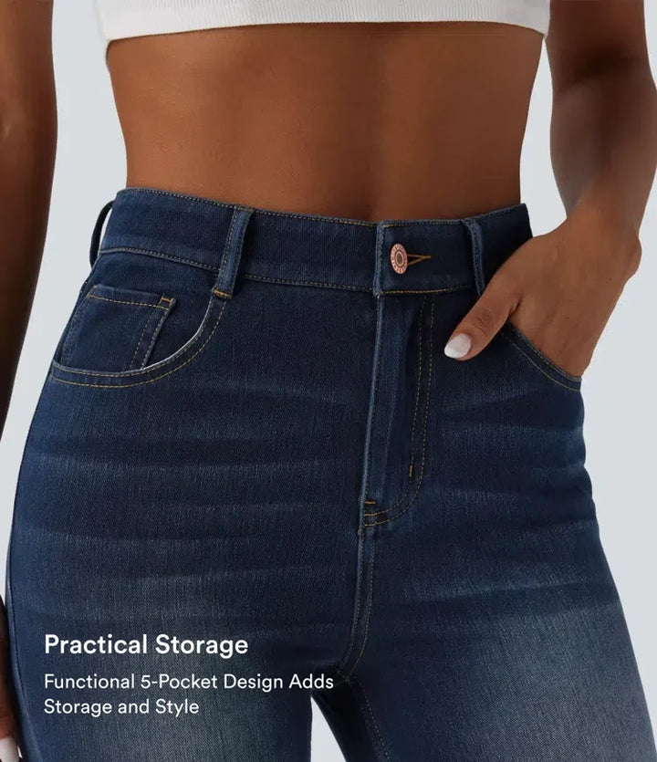 Halara Flex med hög midja för vardag smal jeans med fickor