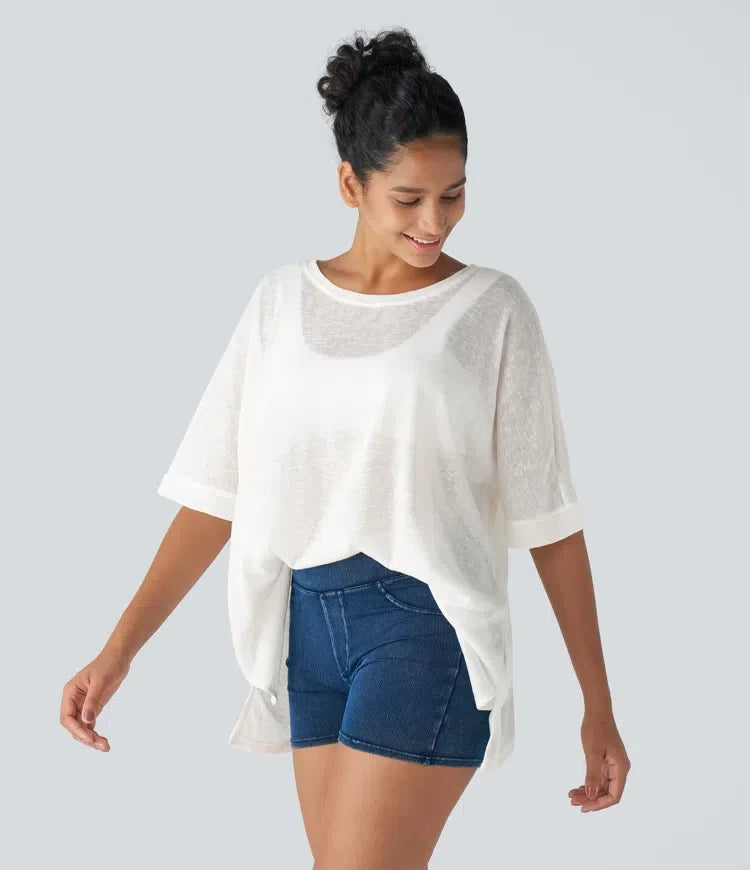 Asymmetrisk fåll transparent oversize vardagstopp