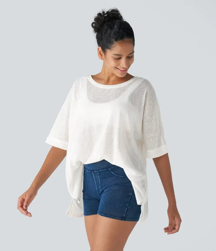 Asymmetrisk fåll transparent oversize vardagstopp