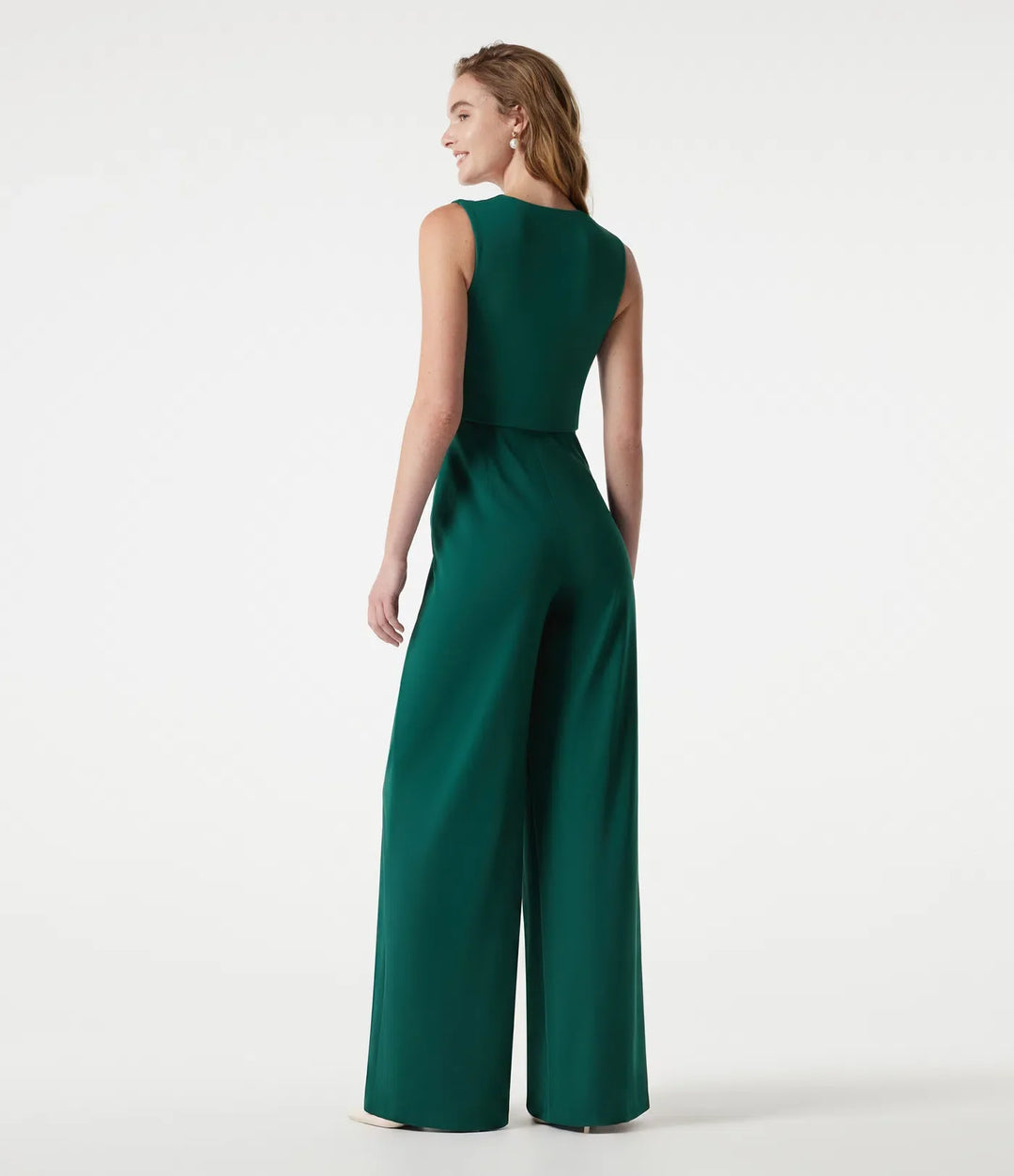 Fyrkantig halsringning inbyggd BH ärmlös jumpsuit-Easy Peezy Edition