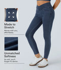Halara Flex med hög midja, omlottmidja och fickor denim leggings för arbete