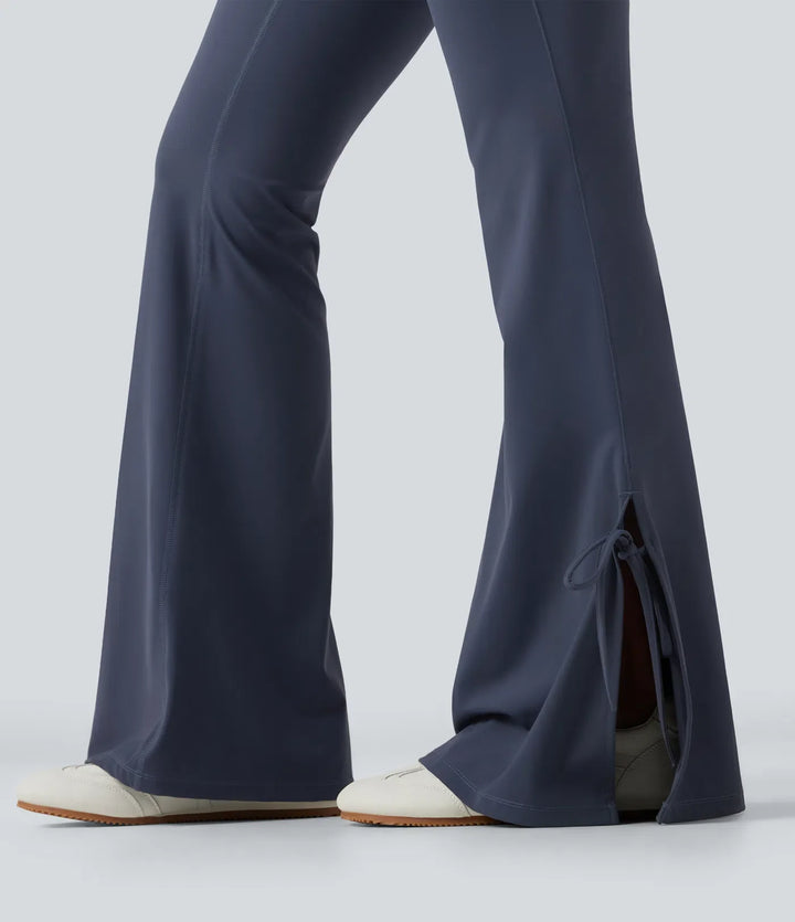 Halara UltraSculpt med hög midja spets upp utsvängd yogaleggings med fickor