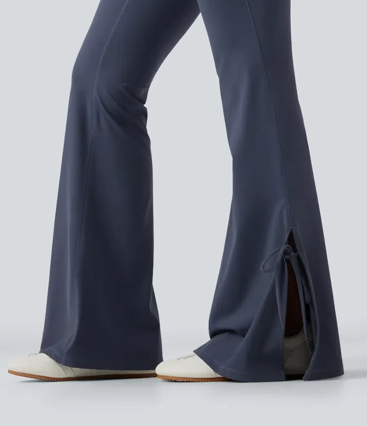 Halara UltraSculpt med hög midja spets upp utsvängd yogaleggings med fickor