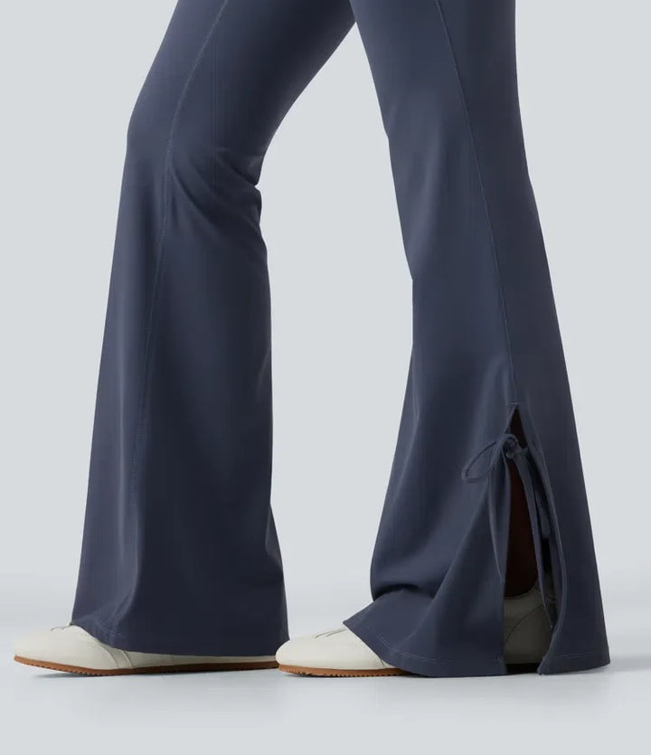 Halara UltraSculpt med hög midja spets upp utsvängd yogaleggings med fickor